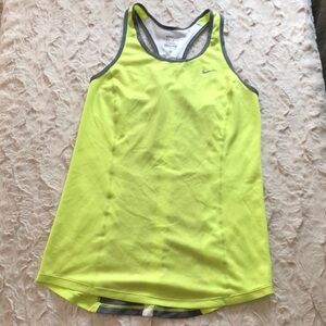 Nike DRI-FIT Yellow Sleeveless Tank Top Active Athletic Running S